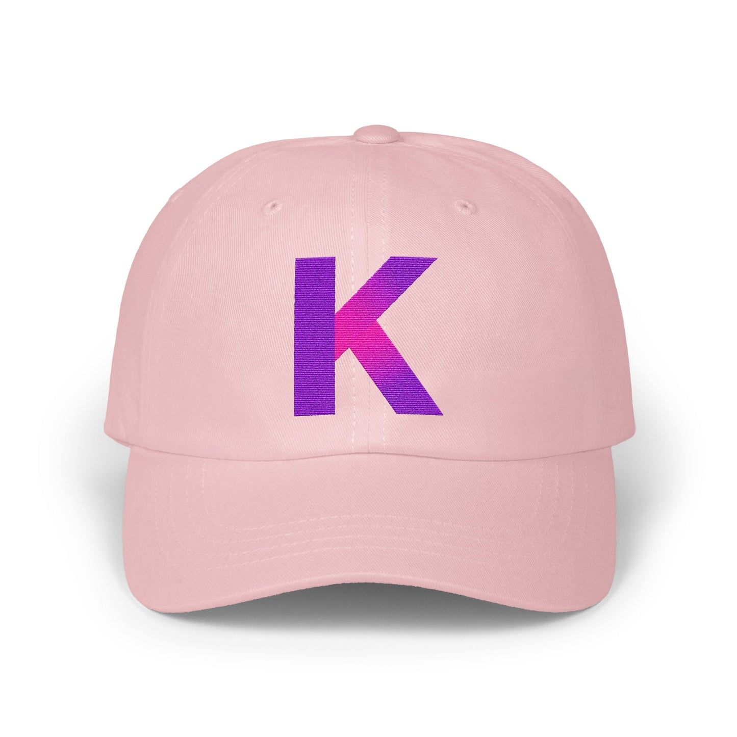 Stylish Pink Cap with Bold Purple K Design Hat product