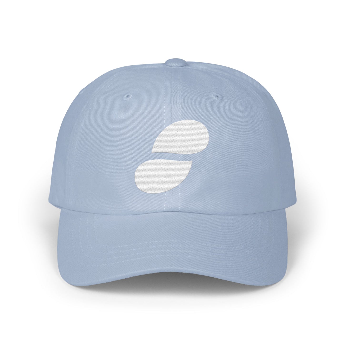 Stylish Light Blue Cap with Unique Logo Design product type