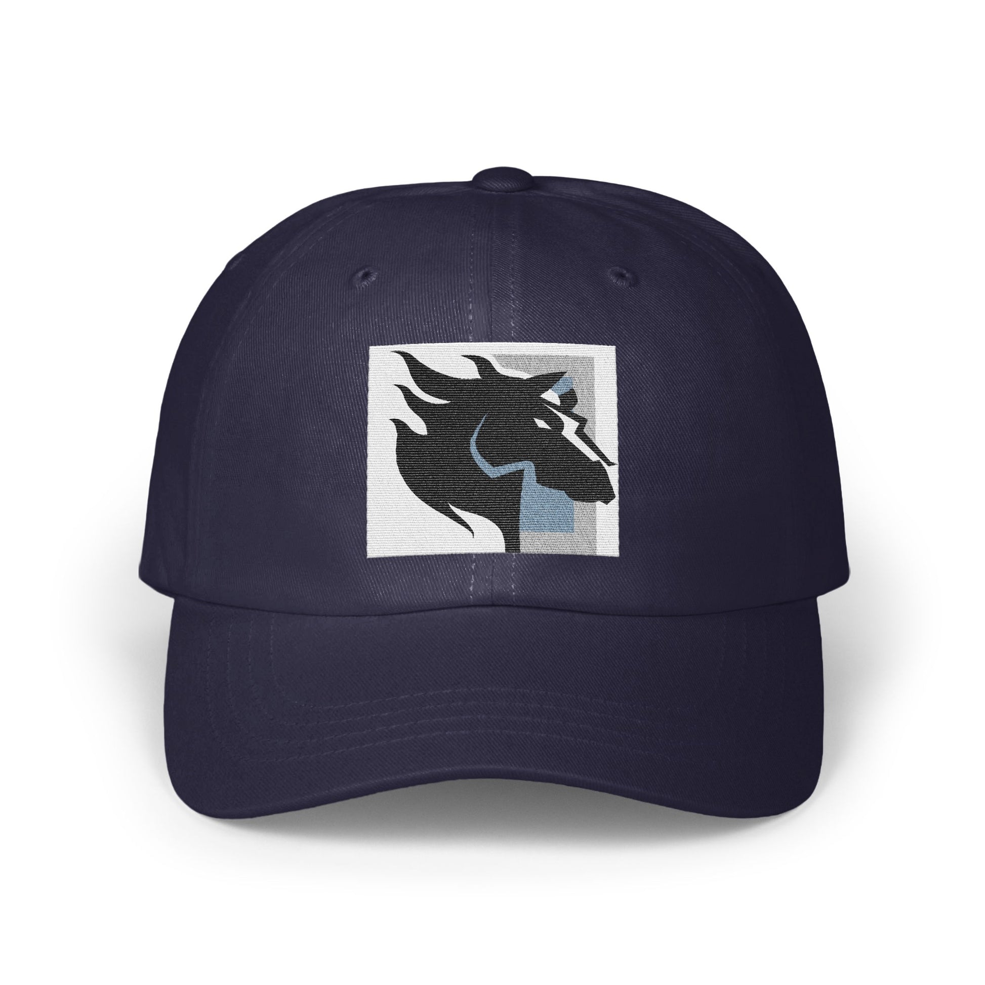 Stylish Dark Blue Cap with Unique Horse Logo Hat product