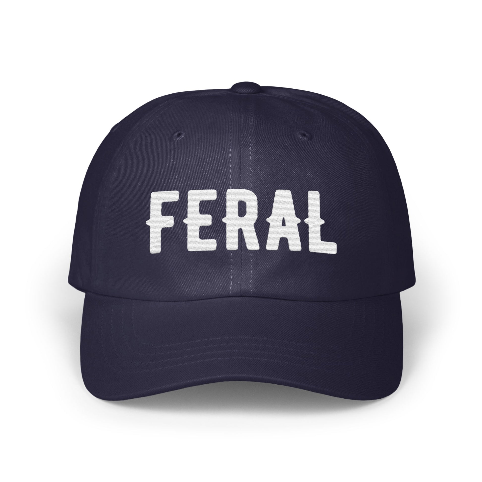 Bold FERAL Embroidered Navy Blue Hat product type