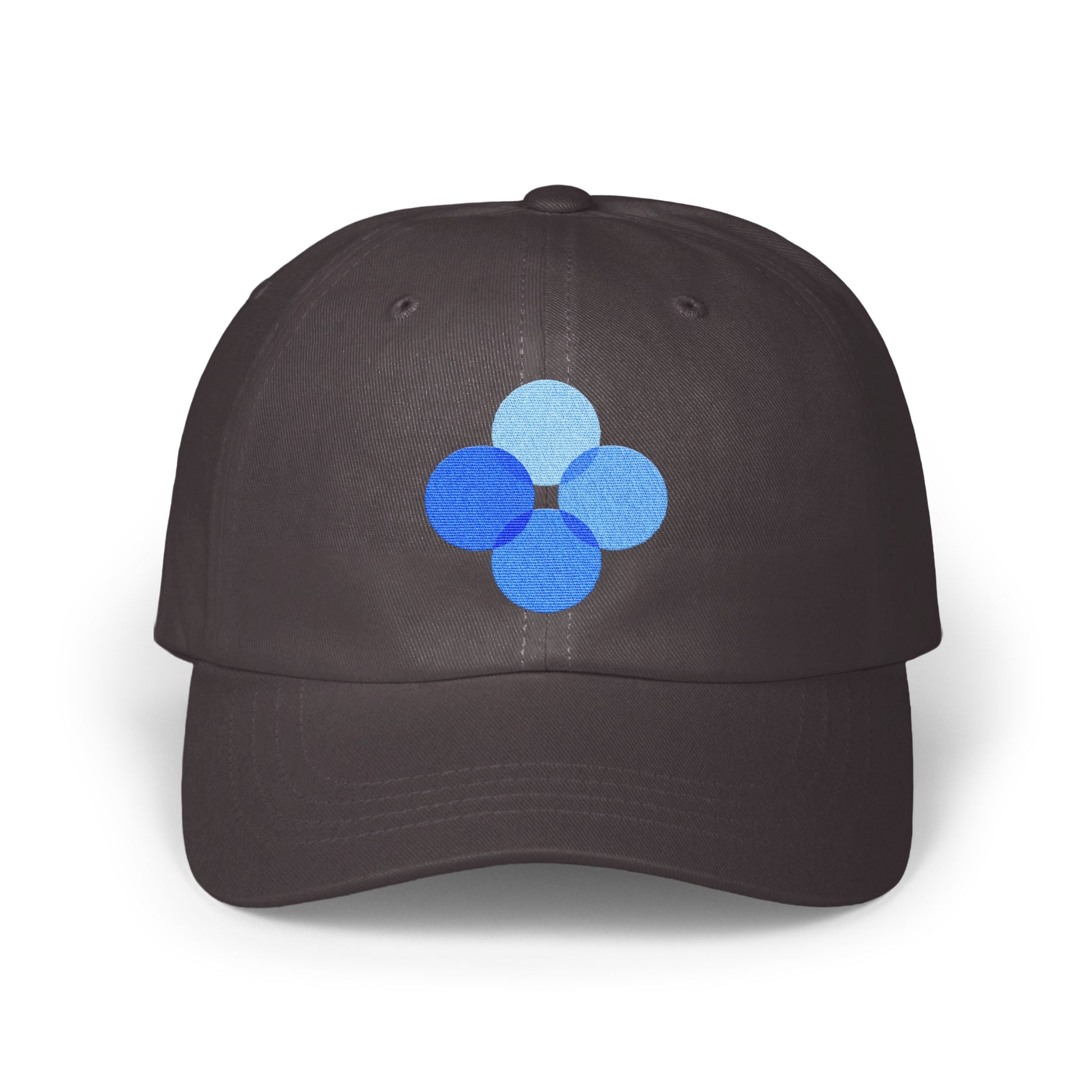 Blue Patterned Four Circles Design on Black Cap product