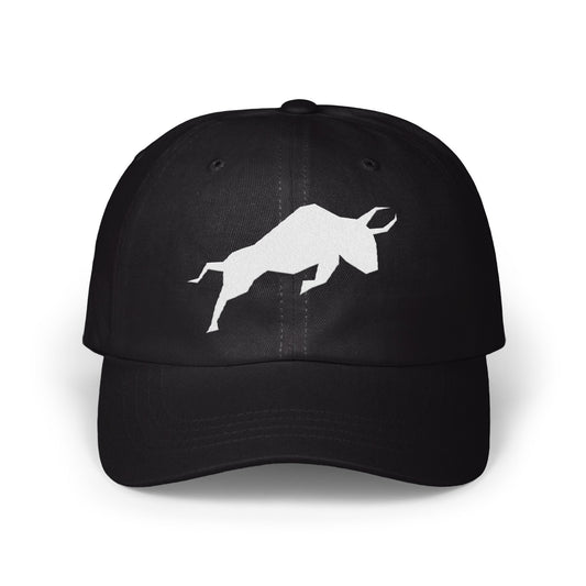 Stylish Black Baseball Cap with Bull Design product
