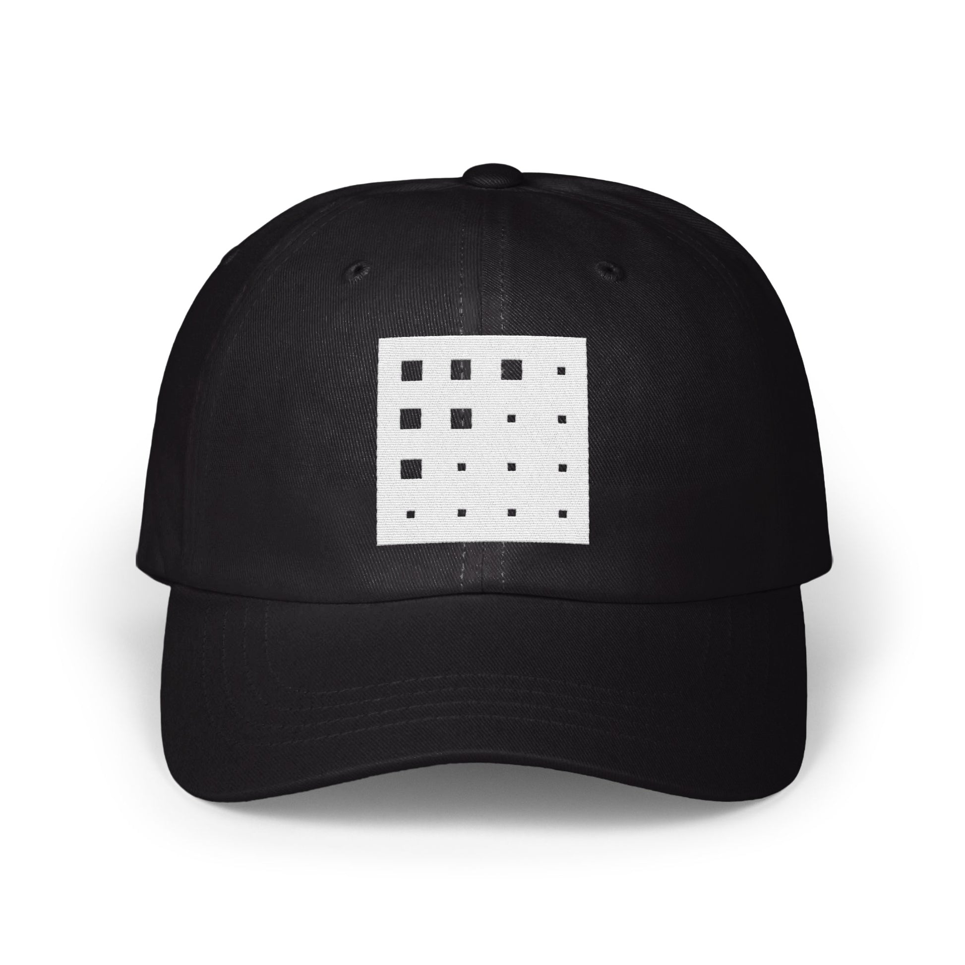 Unique Black Cap with Geometric Square Design product