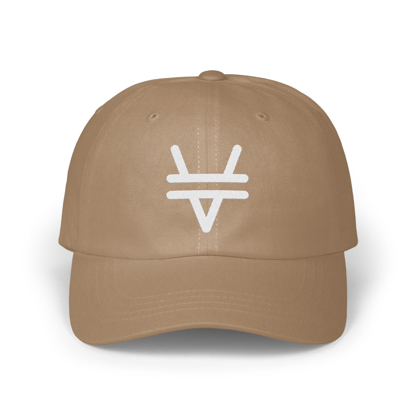 Stylish Taupe Baseball Cap with White Logo product
