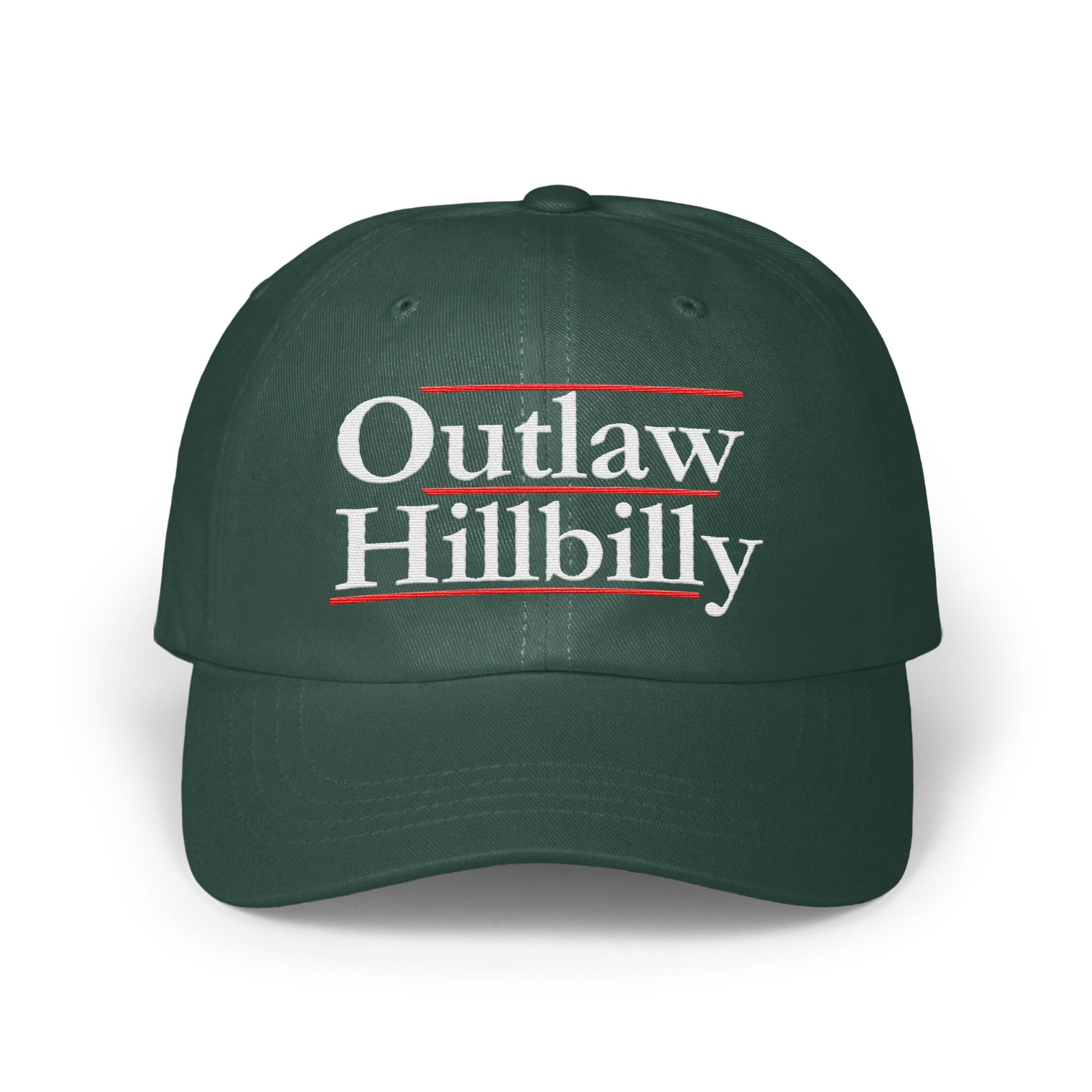 Outlaw Hillbilly Embroidered Green Adjustable Hat product