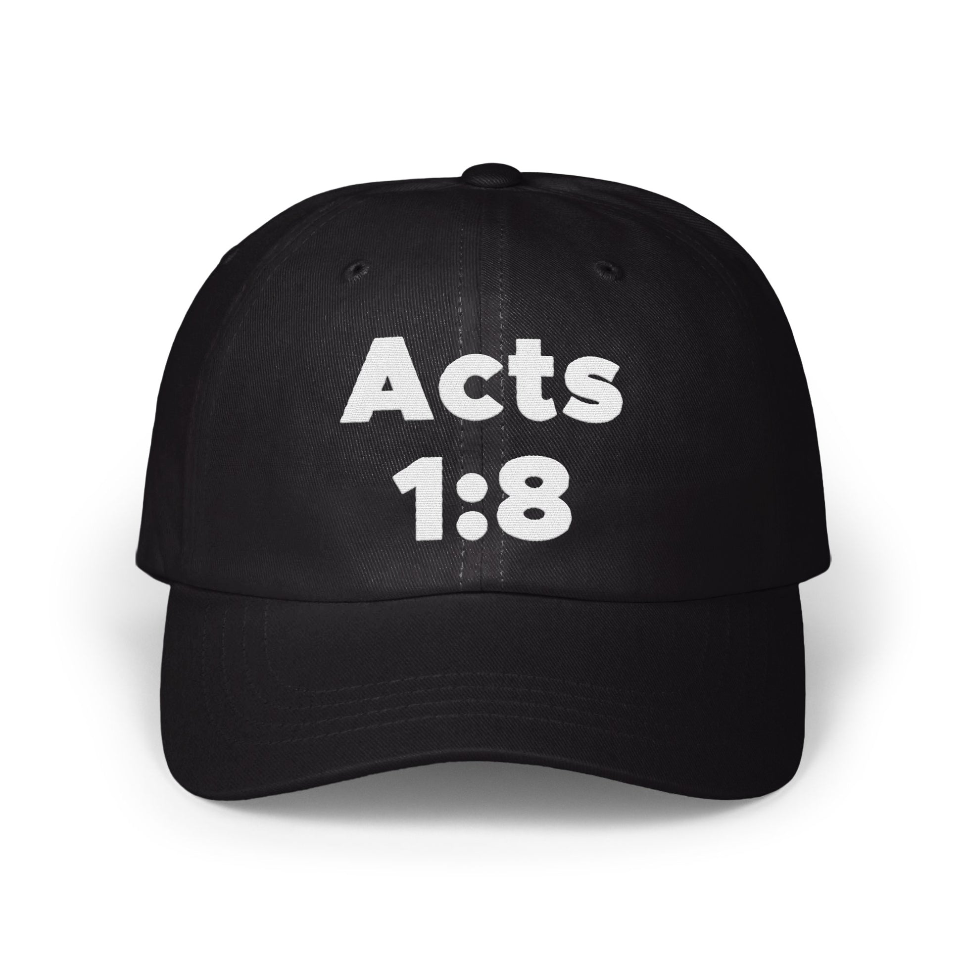 Acts 1:8 Black Dad Hat Stylish Baseball Cap product type
