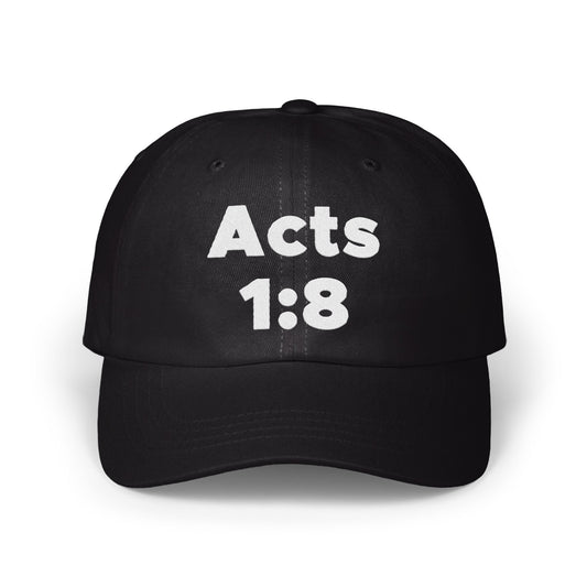Acts 1:8 Black Dad Hat Stylish Baseball Cap product type