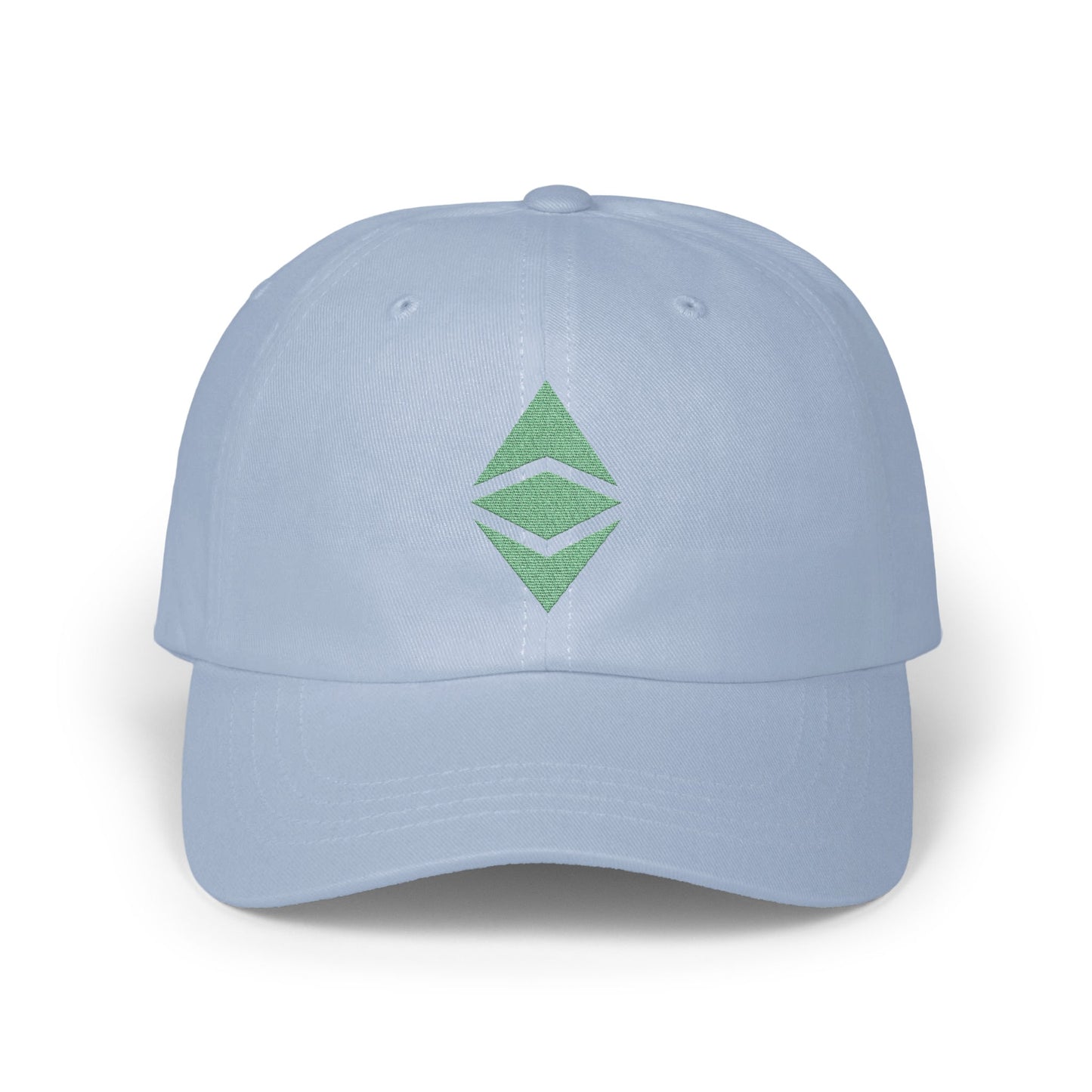Light Blue Cap with Green Logo Design Hat product