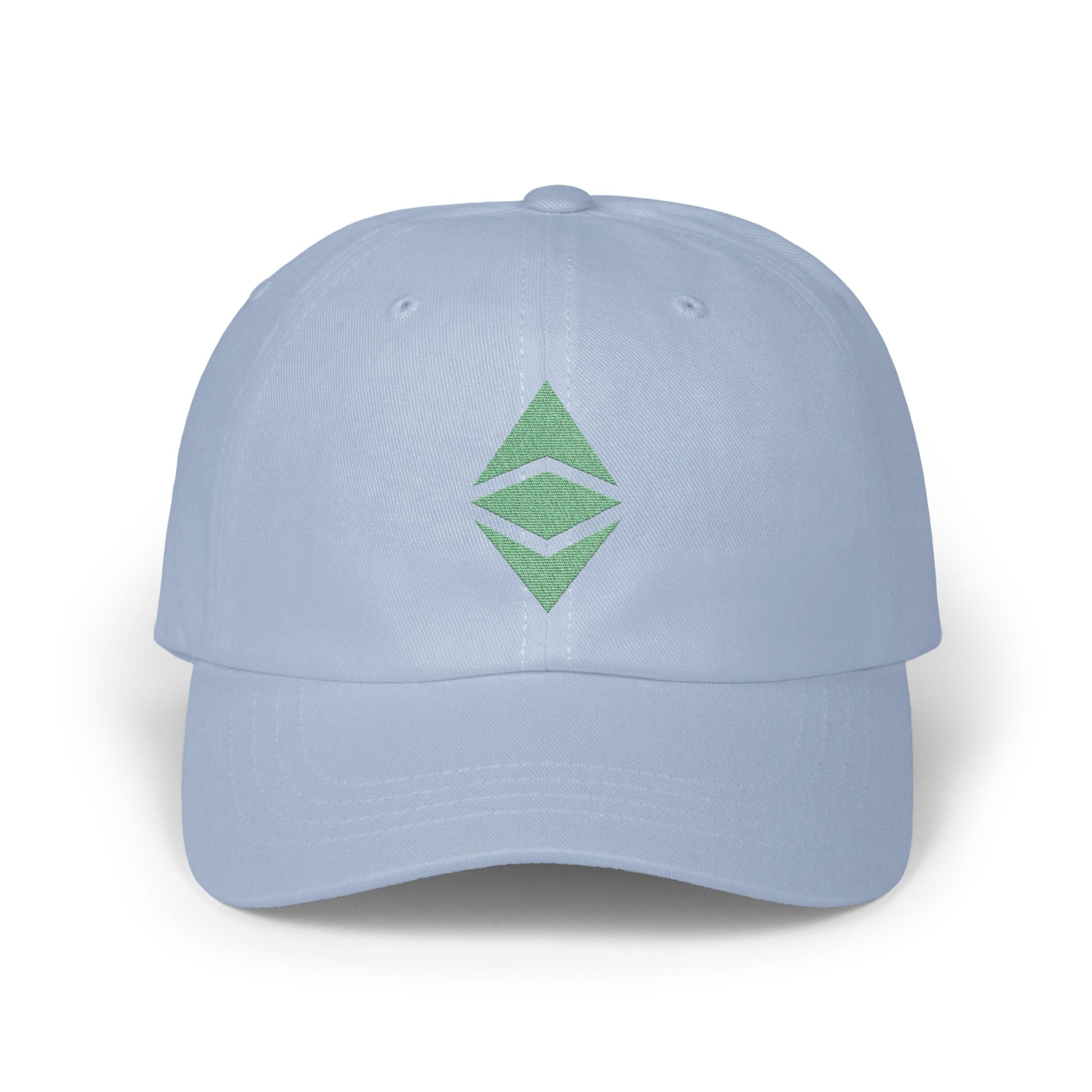Light Blue Cap with Green Logo Design Hat product