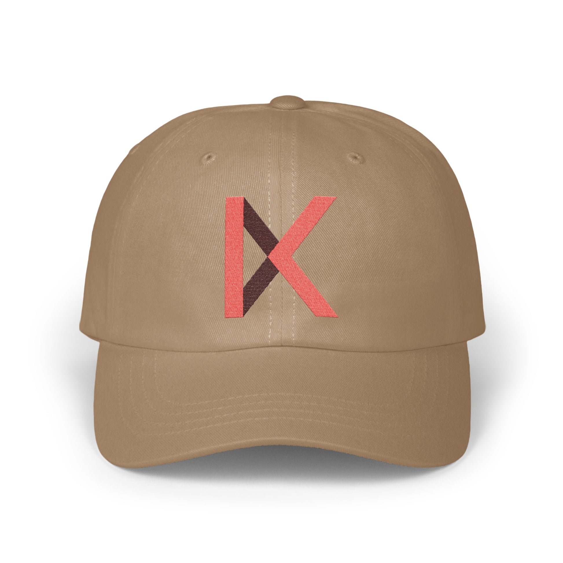 Stylish Beige Baseball Cap with Embroidered K Design product type