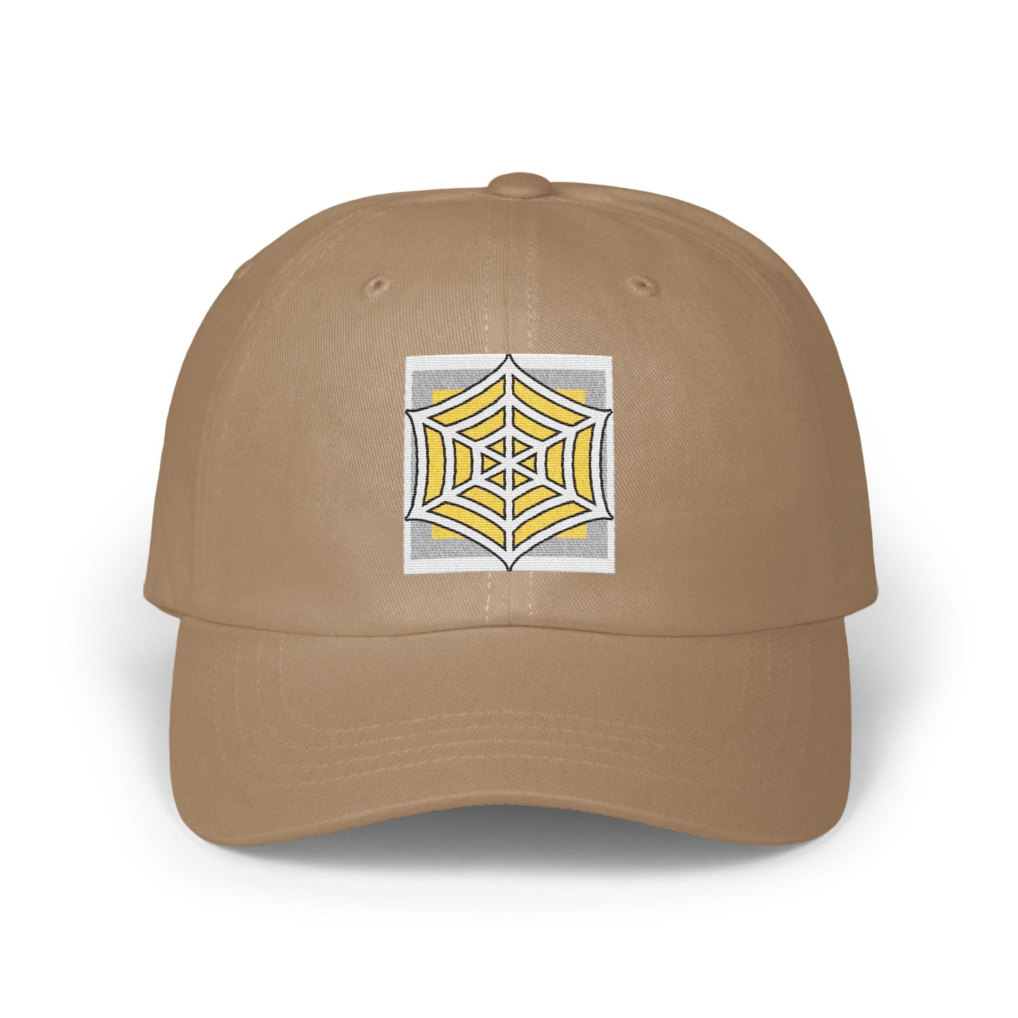Stylish Tan Cap with Intricate Spiderweb Design product