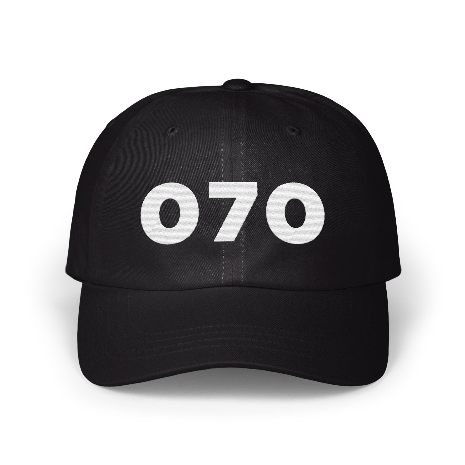 Black Hat with Bold 070 Numbers Casual Product