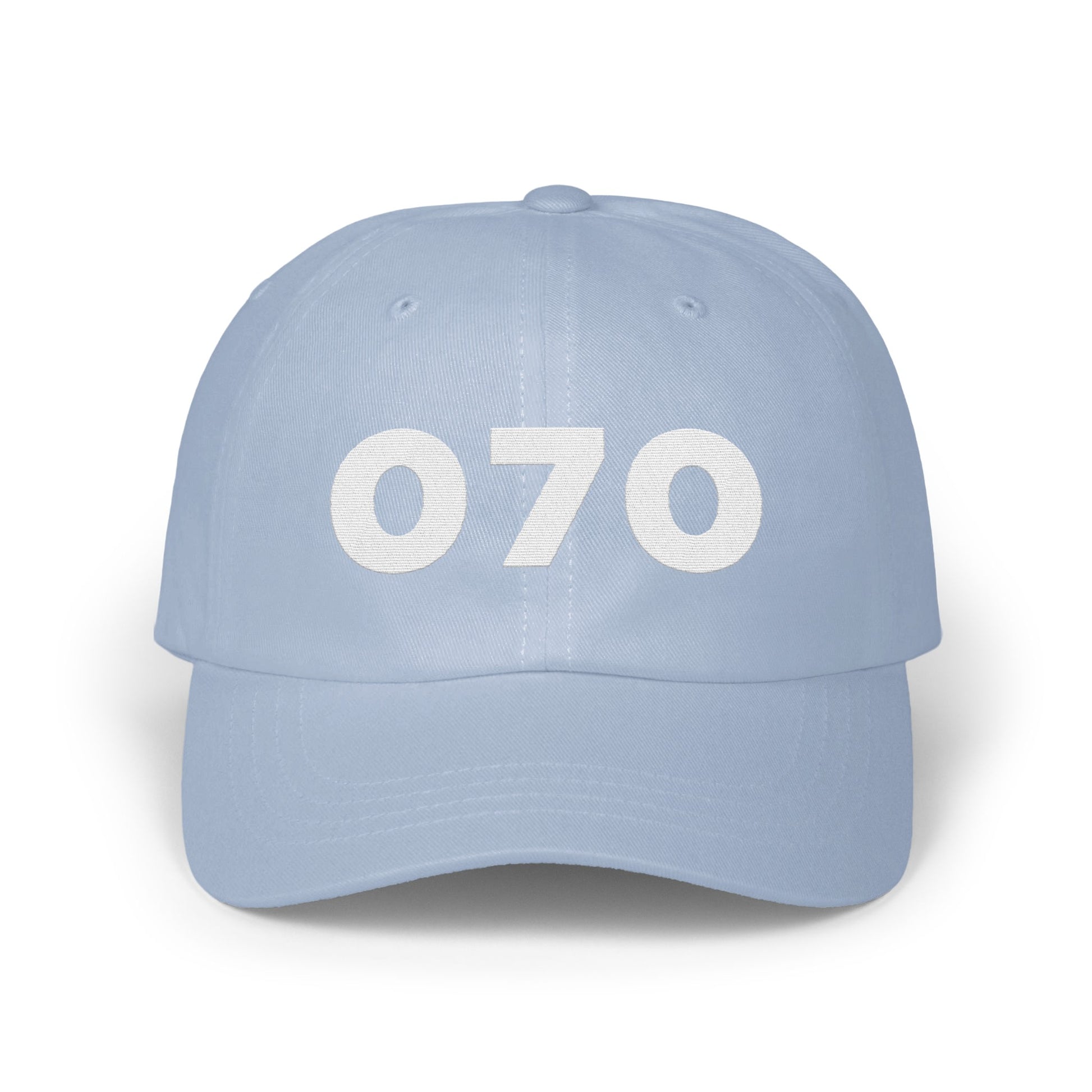 Stylish Light Blue Baseball Cap with 070 Logo product