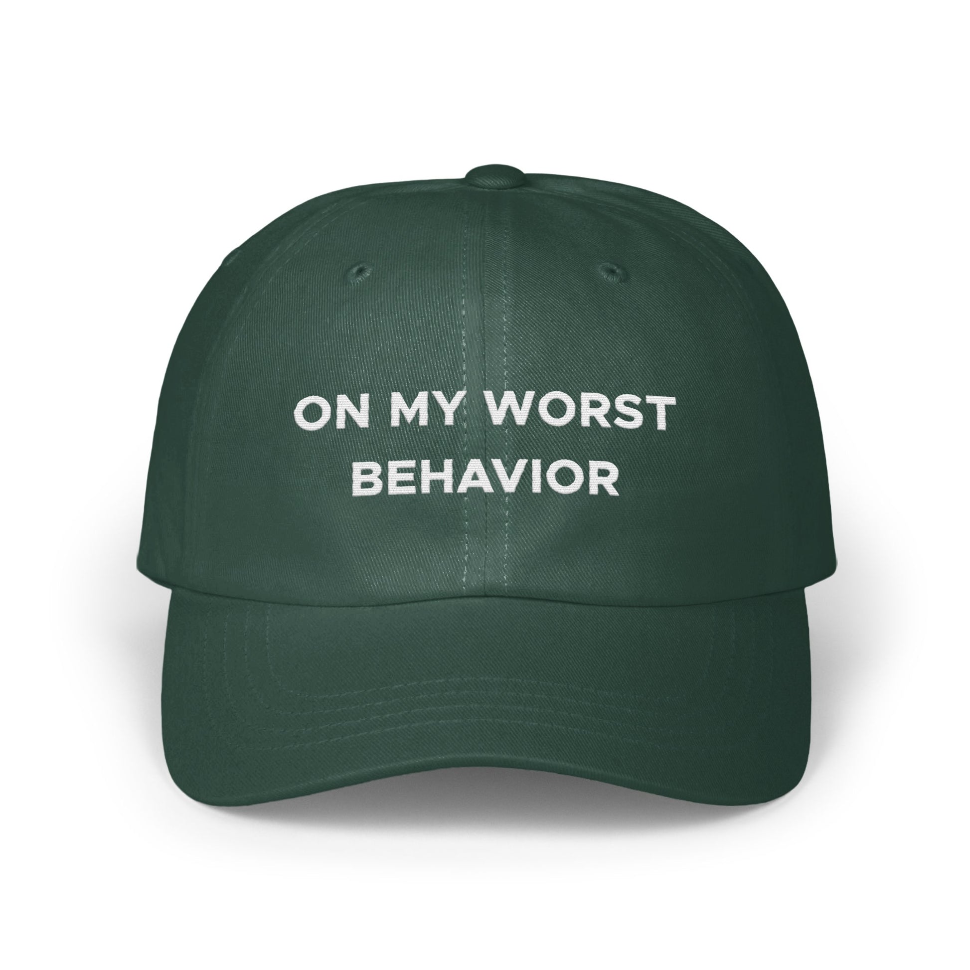 On My Worst Behavior Embroidered Cap product
