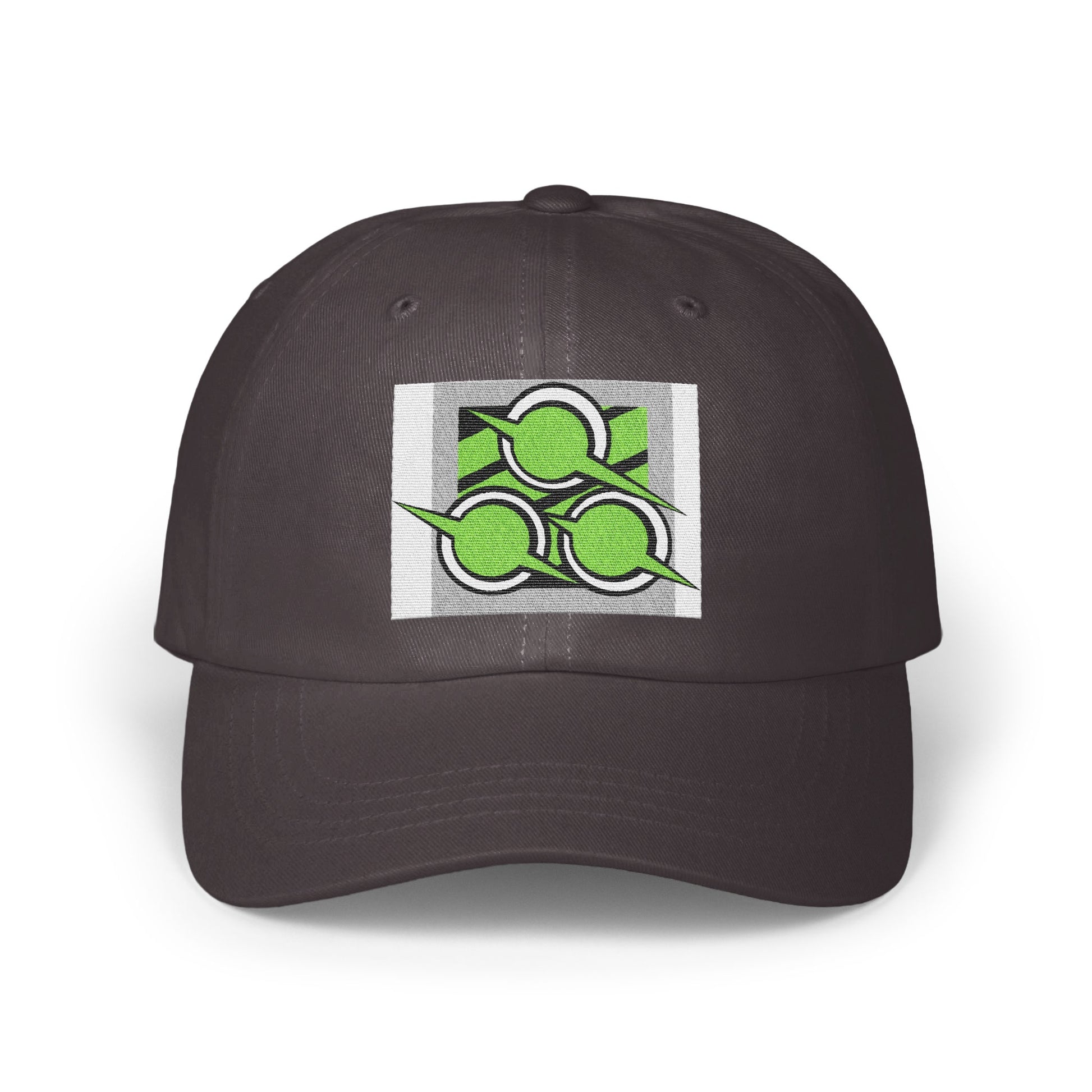 Stylish Black Cap with Green Graphic Design product type