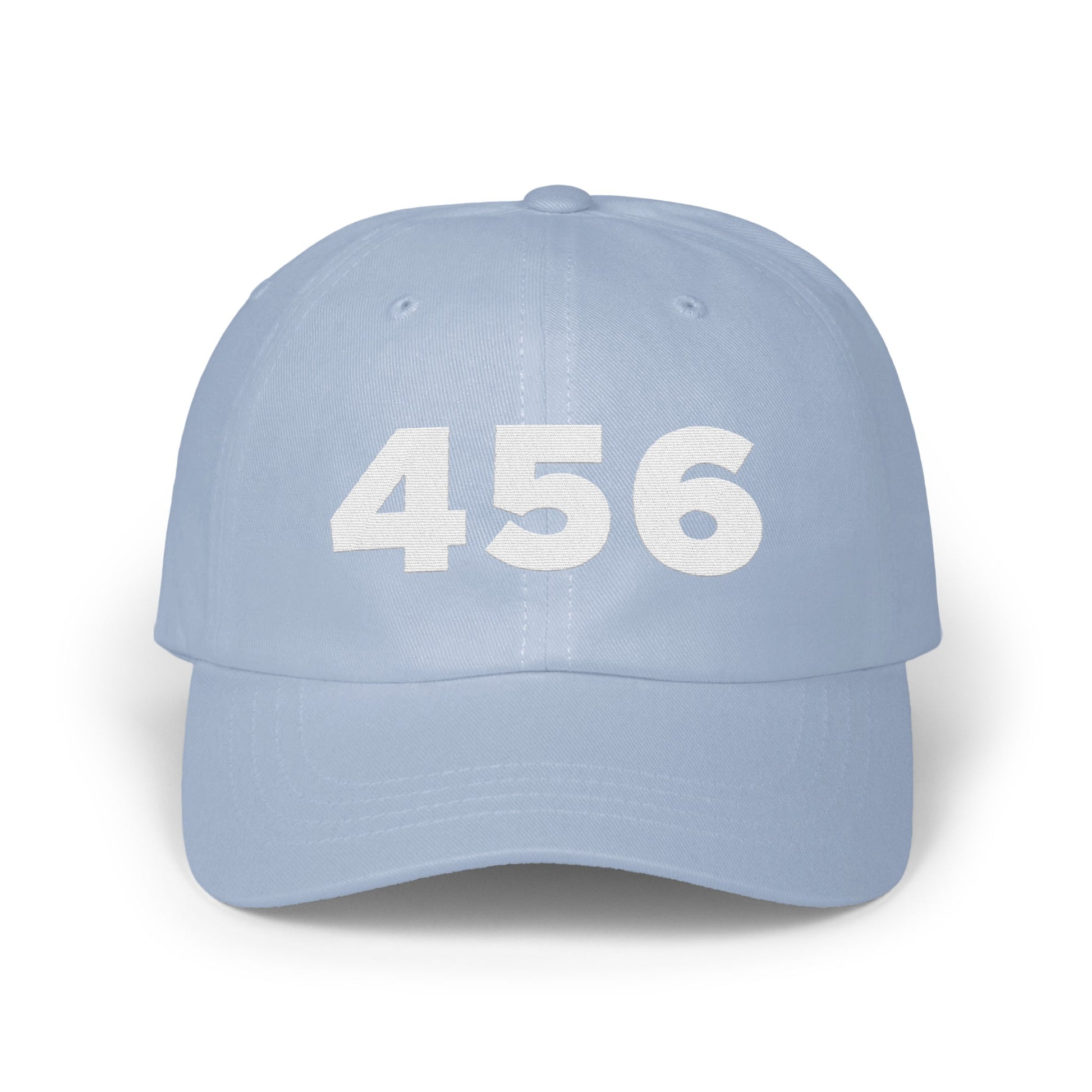 Light Blue Cap with Bold White Number 456 product type