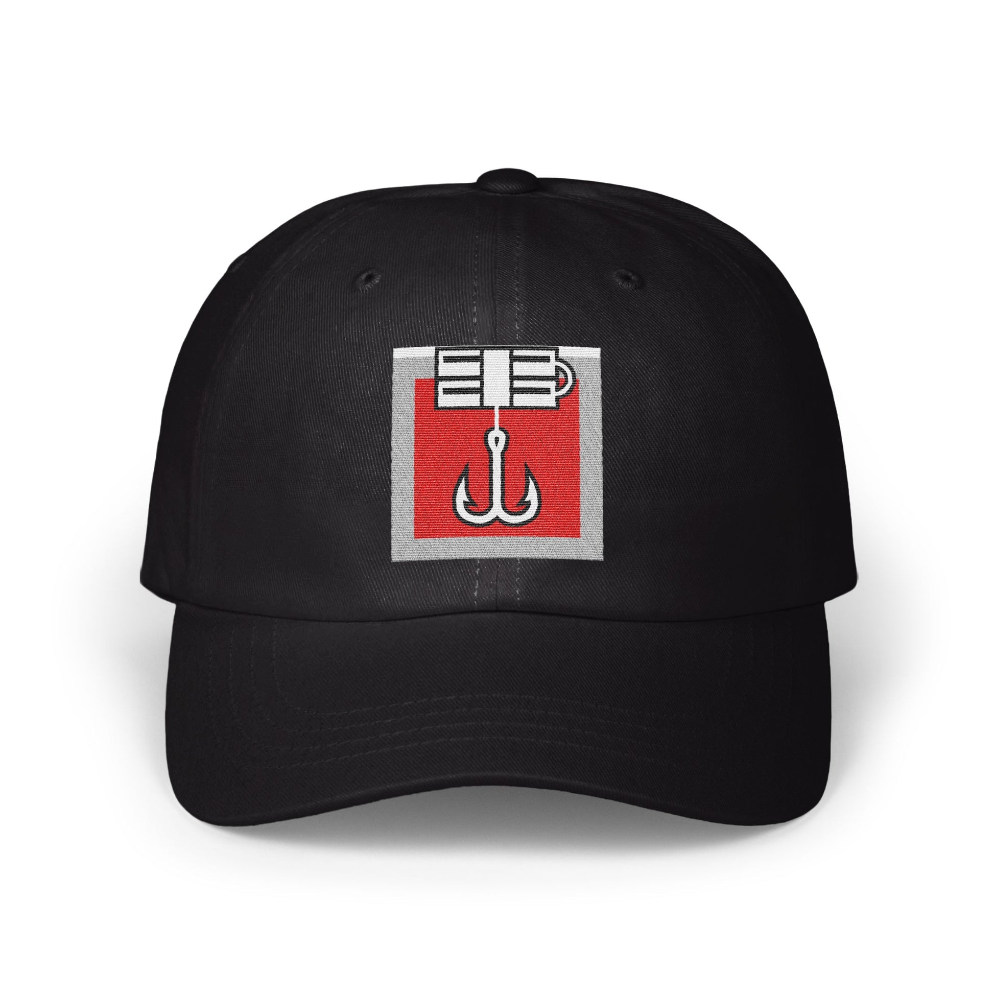 Black Baseball Cap with Unique Square Hook Design product
