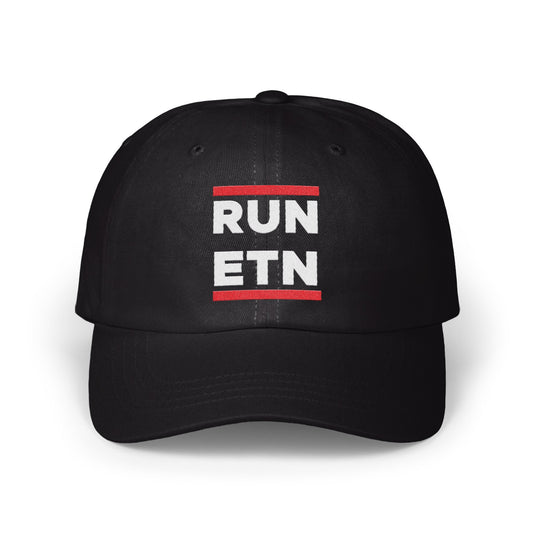 RUN ETN Logo Embroidered Black Cap Hat product