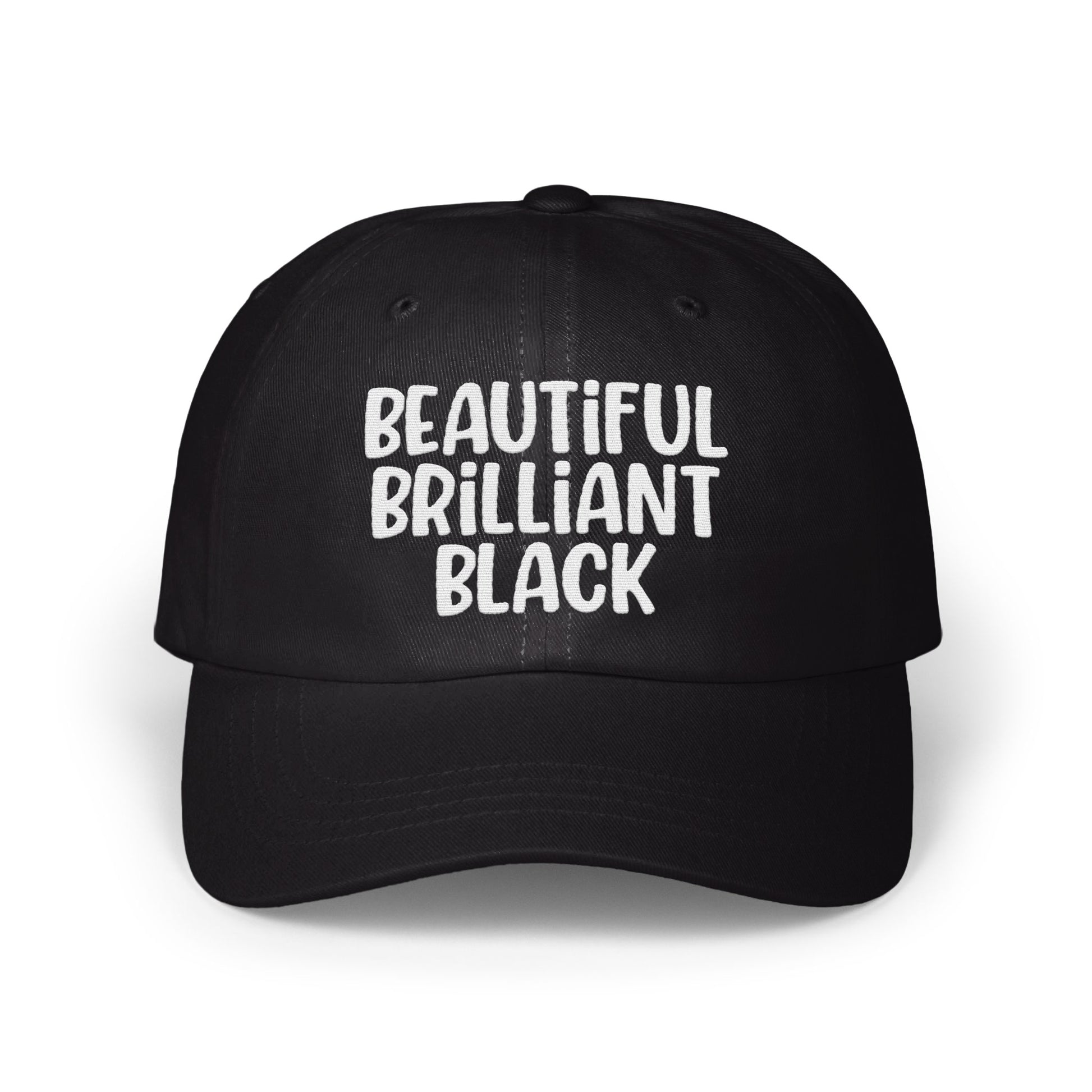 Beautiful Brilliant Black Text Cap product type