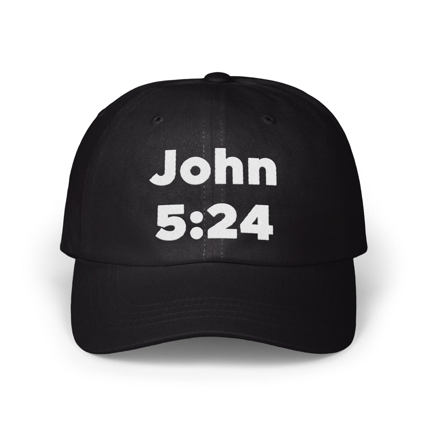 John 5:24 Black Baseball Cap Hat product
