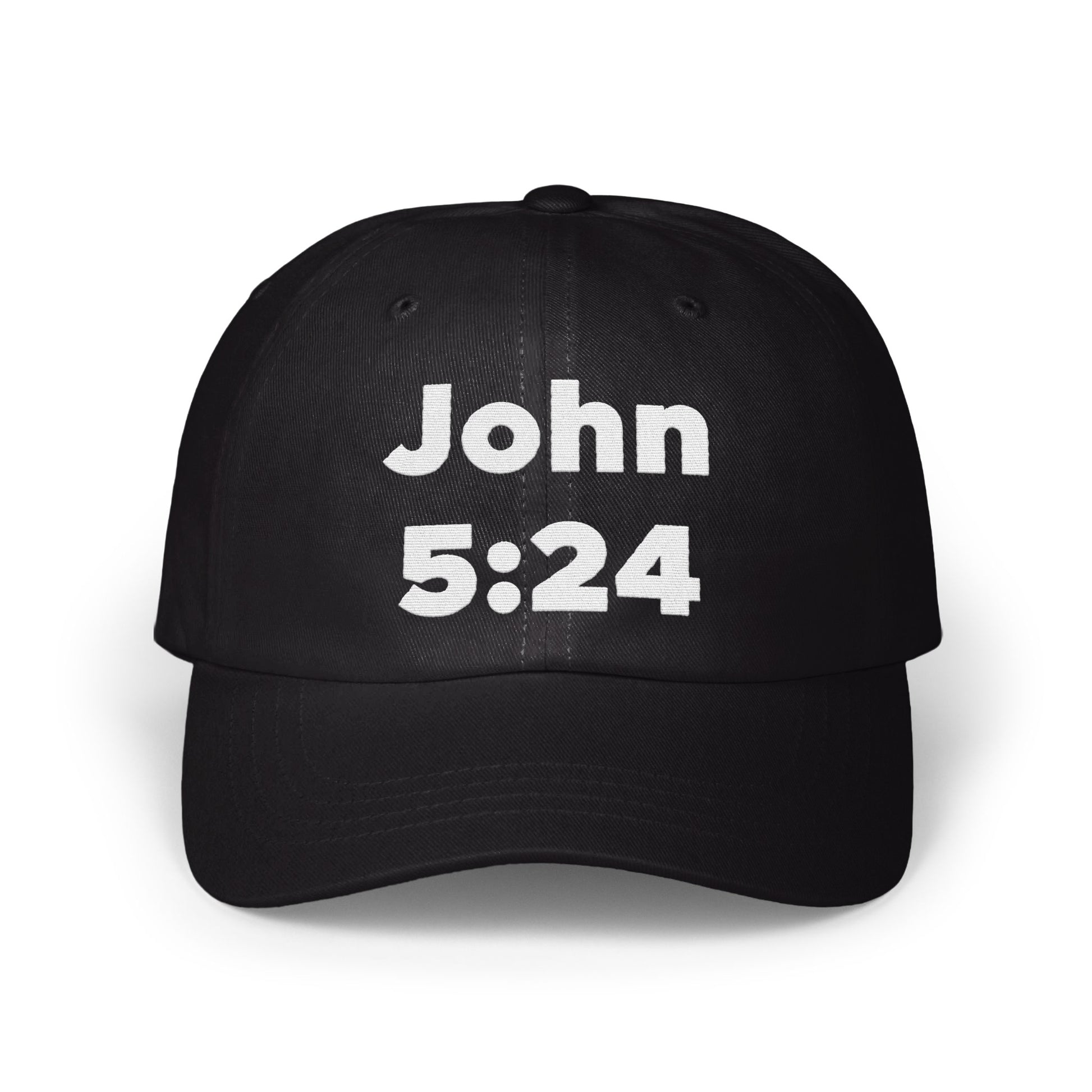 John 5:24 Black Baseball Cap Hat product