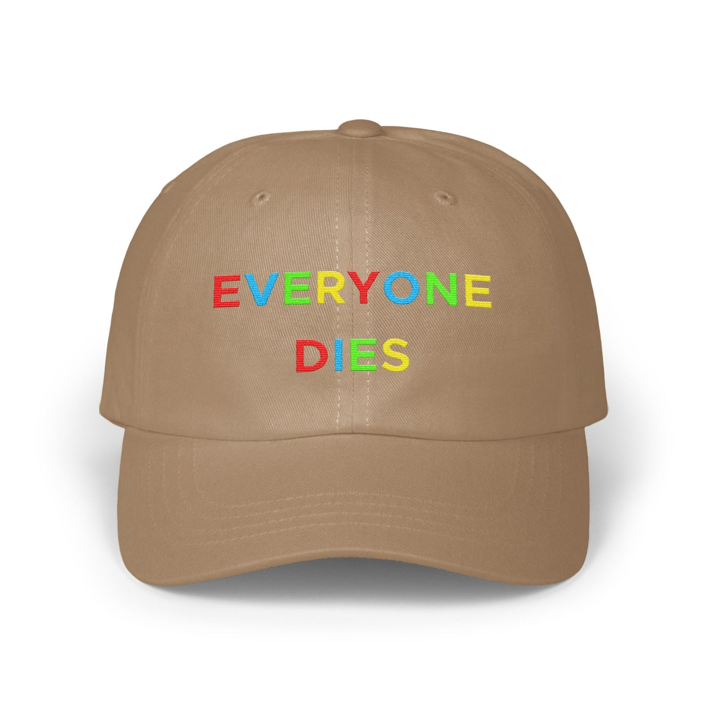 Trendy Colorful EVERYONE DIES Design Cap product
