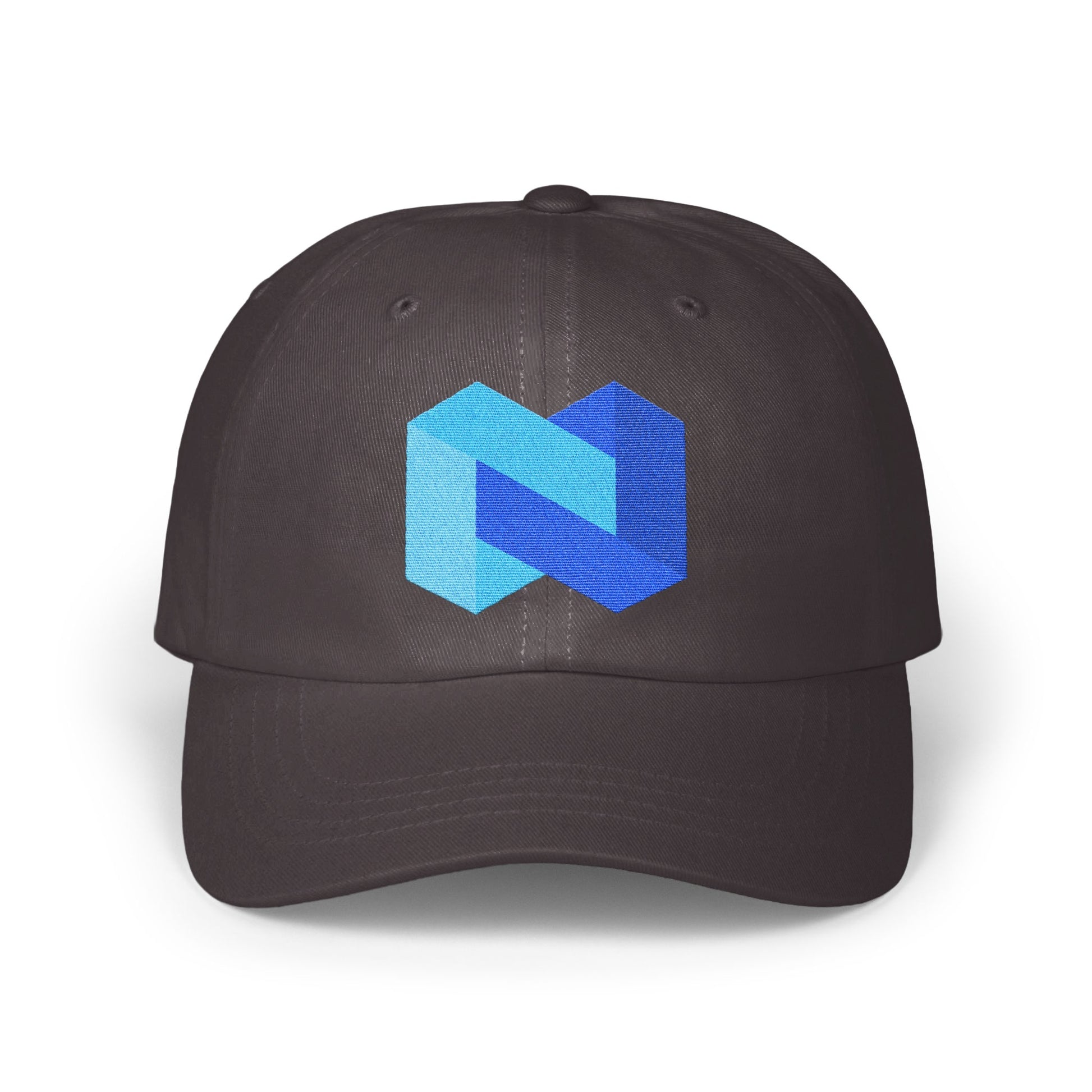 Stylish Black Baseball Cap with Blue Logo Hat product type